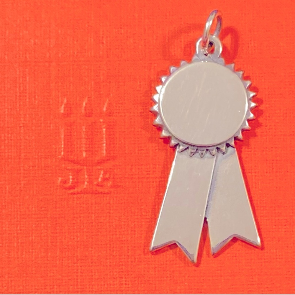 James Avery retired Ribbon engraveable award charm pendant 1st place winner 925